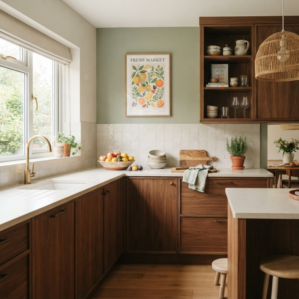 Kitchen interior styled with Family Whole wall art
