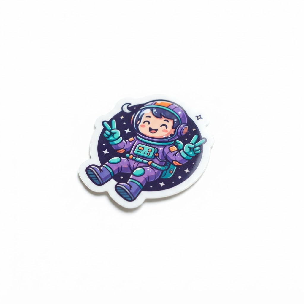 Cartoon astronaut sticker